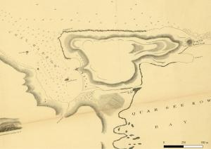 1854年臺灣島-基隆港地圖八斗子部分